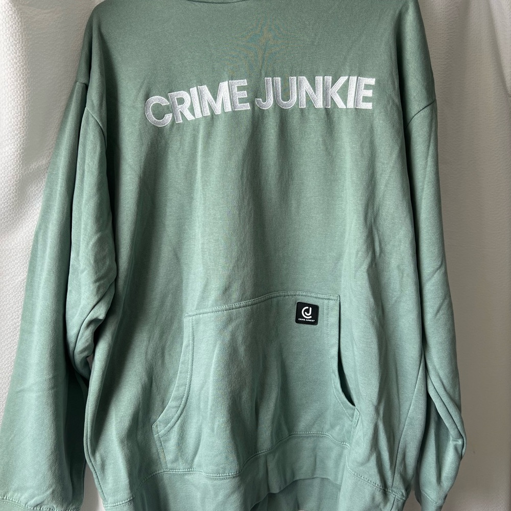 Green Crime Junkie Sweatshirt. Only worn once, been sitting in closet
